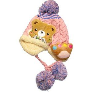 Toddlers Panda Bear Face Crochet Faux Fur Beanie
